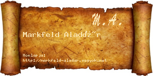 Markfeld Aladár névjegykártya